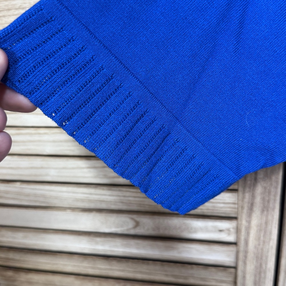 Cable & Gauge Royal Blue Women's Open Cardigan Size 2X - Picture 3 of 9